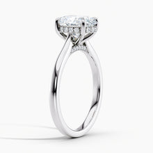 Load image into Gallery viewer, Tapered Classic Hidden Halo Oval Diamond Engagement Ring
