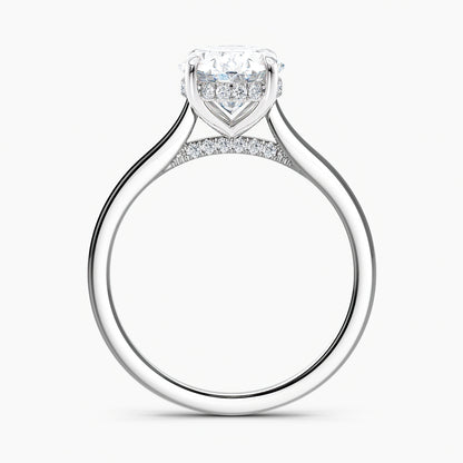 Oval 2.50 Ct Lab Grown Diamond Solitaire Ring - Sterling Silver