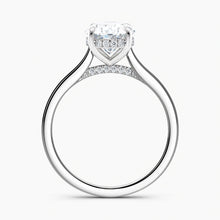 Load image into Gallery viewer, Tapered Classic Hidden Halo Oval Diamond Engagement Ring
