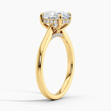 Load image into Gallery viewer, Tapered Classic Hidden Halo Oval Diamond Engagement Ring
