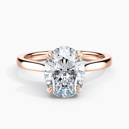 Oval 2.50 Ct Lab Grown Diamond Solitaire Ring - Sterling Silver