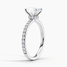 Load image into Gallery viewer, Ribbon Hidden Halo Oval Diamond Engagement Ring
