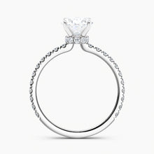 Load image into Gallery viewer, Ribbon Hidden Halo Oval Diamond Engagement Ring
