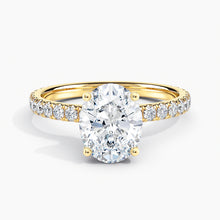 Load image into Gallery viewer, Ribbon Hidden Halo Oval Diamond Engagement Ring

