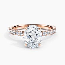 Load image into Gallery viewer, Ribbon Hidden Halo Oval Diamond Engagement Ring
