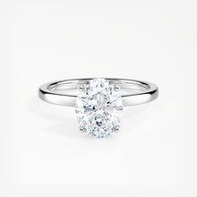 Load image into Gallery viewer, Classic Ribbon Oval Diamond Halo Engagement Ring
