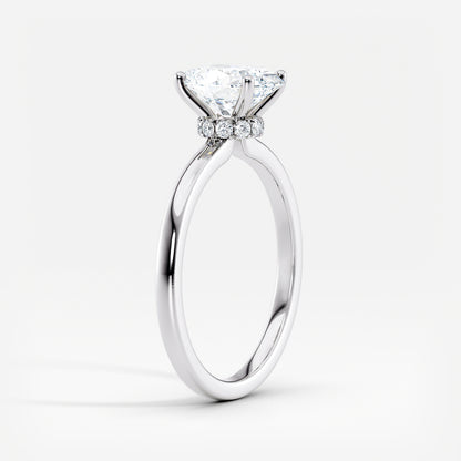 Oval 2.00 Ct Lab Grown Diamond Solitaire Ring - Sterling Silver