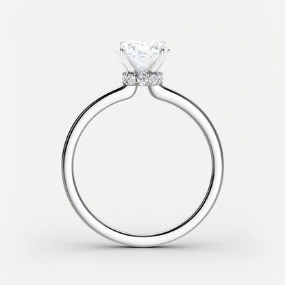 Oval 2.00 Ct Lab Grown Diamond Solitaire Ring - Sterling Silver