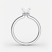 Load image into Gallery viewer, Classic Ribbon Oval Diamond Halo Engagement Ring
