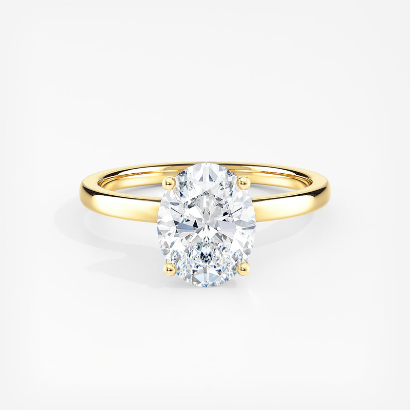 Oval 2.00 Ct Lab Grown Diamond Solitaire Ring - Sterling Silver
