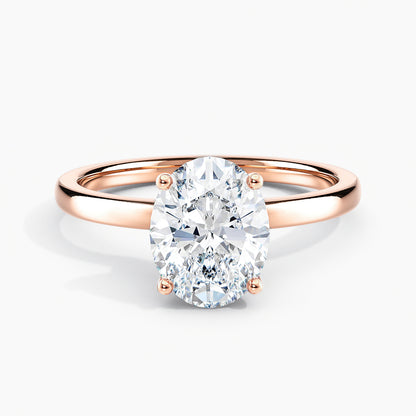 Oval 2.00 Ct Lab Grown Diamond Solitaire Ring - Sterling Silver