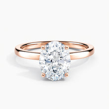 Load image into Gallery viewer, Classic Ribbon Oval Diamond Halo Engagement Ring

