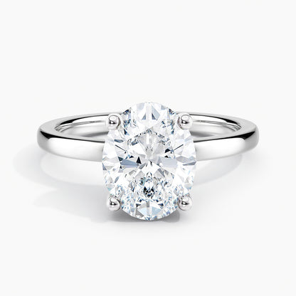 Oval 2.30 Ct Lab Grown Diamond Solitaire Ring - Sterling Silver