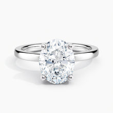Load image into Gallery viewer, Classic Hidden Oval Diamond Halo Solitaire Engagement Ring
