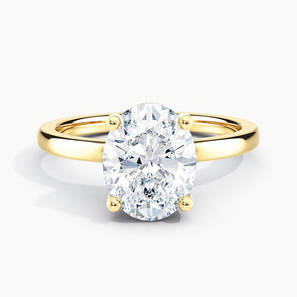 Oval 2.30 Ct Lab Grown Diamond Solitaire Ring - Sterling Silver