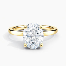 Load image into Gallery viewer, Classic Hidden Oval Diamond Halo Solitaire Engagement Ring

