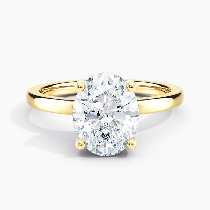 Classic Hidden Oval Diamond Halo Solitaire Engagement Ring
