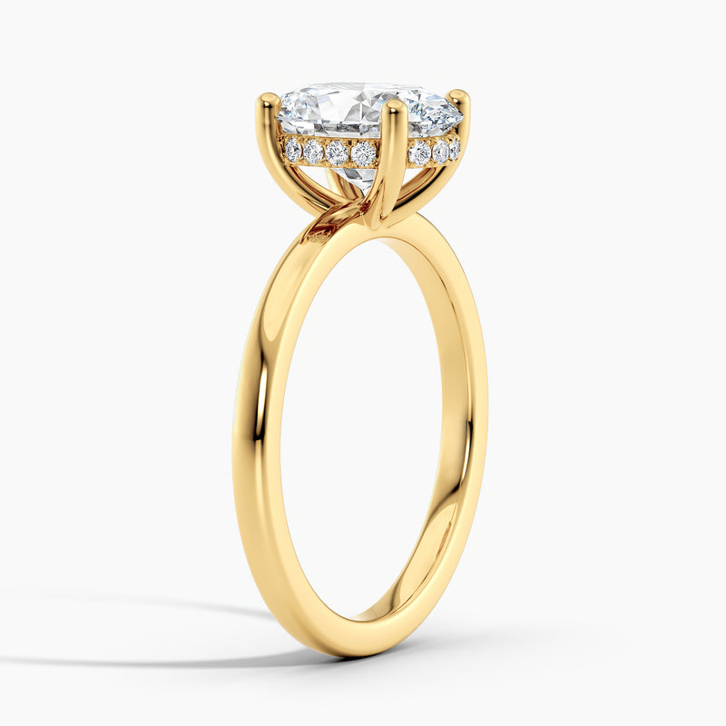Oval 2.30 Ct Lab Grown Diamond Solitaire Ring - Sterling Silver