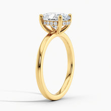 Load image into Gallery viewer, Classic Hidden Oval Diamond Halo Solitaire Engagement Ring
