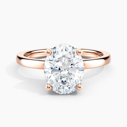 Oval 2.30 Ct Lab Grown Diamond Solitaire Ring - Sterling Silver