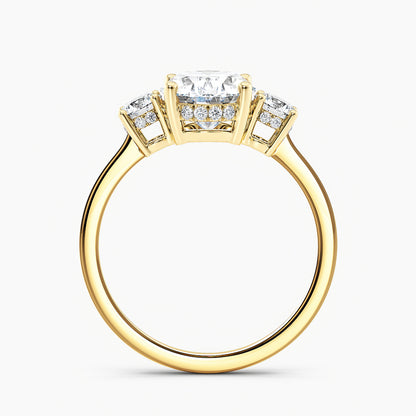 Oval 3.20 Ct Lab Grown Diamond Three Stone Ring - Sterling Silver