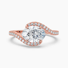 Load image into Gallery viewer, Petite Modern Three Stone Oval Diamond Hidden Halo Engagement Ring
