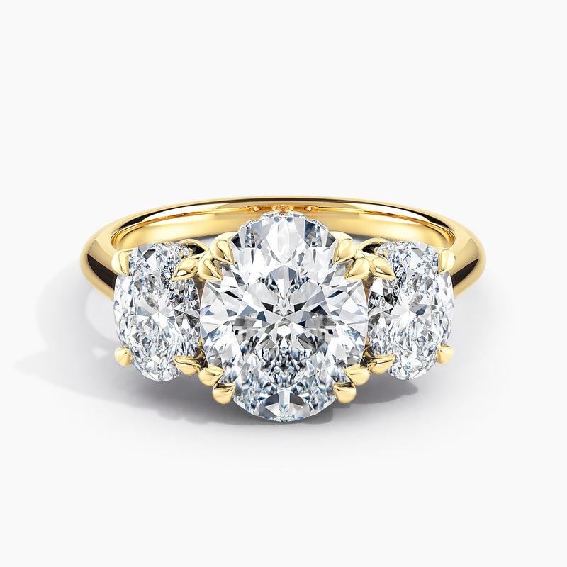 Oval Three Stone Engagement Ring