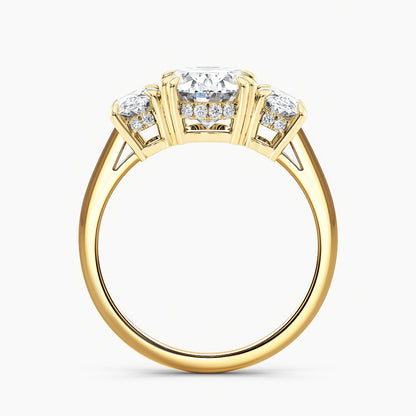 Oval 3.50 Ct Lab Grown Diamond Three Stone Ring - Sterling Silver