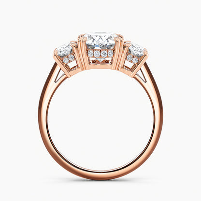 Oval 3.50 Ct Lab Grown Diamond Three Stone Ring - Sterling Silver