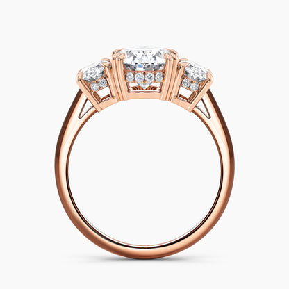 Oval 3.50 Ct Lab Grown Diamond Three Stone Ring - Sterling Silver
