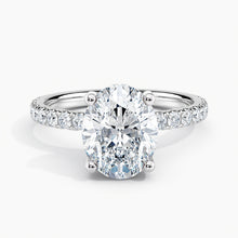 Load image into Gallery viewer, Classic Oval Diamond Hidden Halo Engagement Ring
