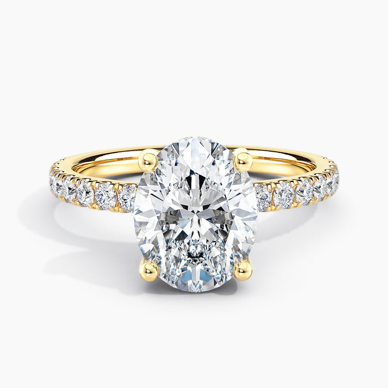 Classic Oval Diamond Hidden Halo Engagement Ring