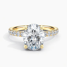 Load image into Gallery viewer, Classic Oval Diamond Hidden Halo Engagement Ring
