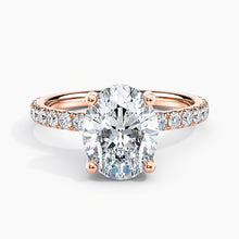 Load image into Gallery viewer, Classic Oval Diamond Hidden Halo Engagement Ring
