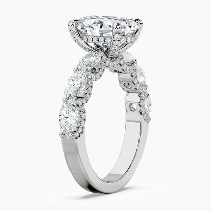 Oval 3.30 Ct Lab Grown Diamond Solitaire Ring - Sterling Silver