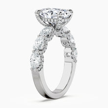 Load image into Gallery viewer, Adorned East-West Oval Crescent Engagement Ring
