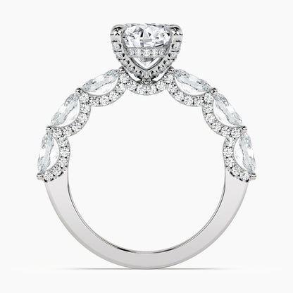 Oval 3.30 Ct Lab Grown Diamond Solitaire Ring - Sterling Silver