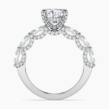 Load image into Gallery viewer, Adorned East-West Oval Crescent Engagement Ring
