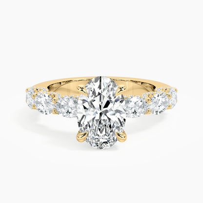 Oval 3.30 Ct Lab Grown Diamond Solitaire Ring - Sterling Silver