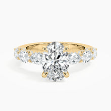 Load image into Gallery viewer, Adorned East-West Oval Crescent Engagement Ring

