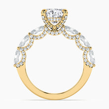 Load image into Gallery viewer, Adorned East-West Oval Crescent Engagement Ring
