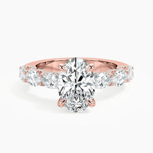 Load image into Gallery viewer, Adorned East-West Oval Crescent Engagement Ring
