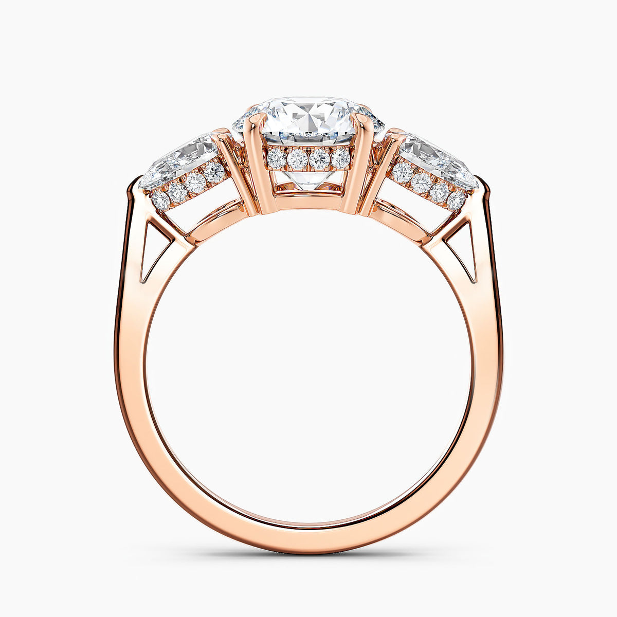 Oval 3.10 Ct Lab Grown Diamond Three Stone Ring - Sterling Silver