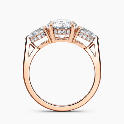 Oval 3.10 Ct Lab Grown Diamond Three Stone Ring - Sterling Silver