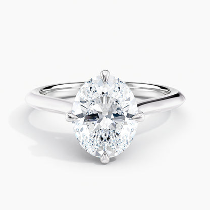 Oval 2.40 Ct Lab Grown Diamond Solitaire Ring - Sterling Silver