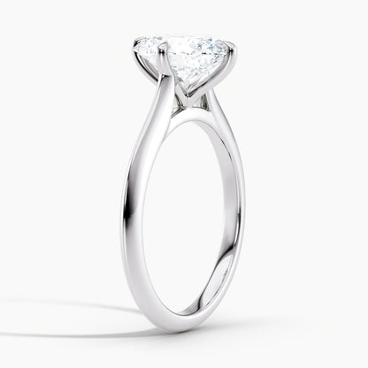 Oval 2.40 Ct Lab Grown Diamond Solitaire Ring - Sterling Silver
