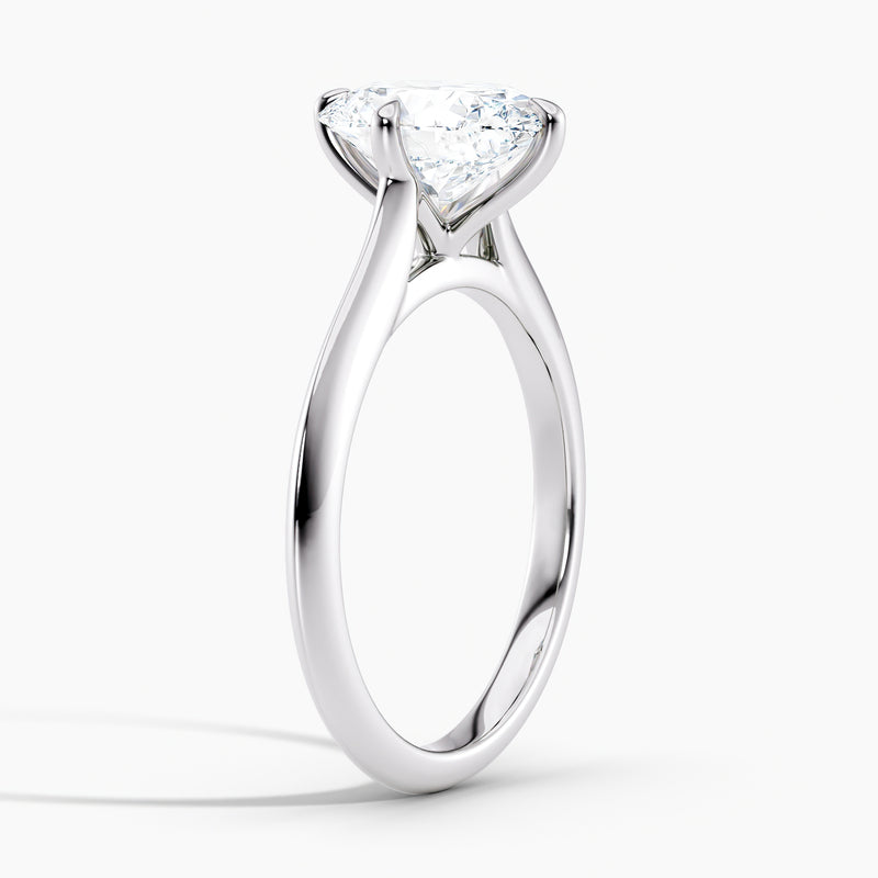 East-West Knife Edge Oval Solitaire Engagement Ring