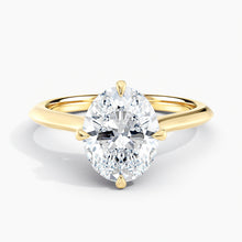 Load image into Gallery viewer, East-West Knife Edge Oval Solitaire Engagement Ring
