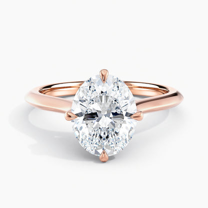 Oval 2.40 Ct Lab Grown Diamond Solitaire Ring - Sterling Silver