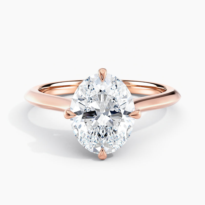 East-West Knife Edge Oval Solitaire Engagement Ring